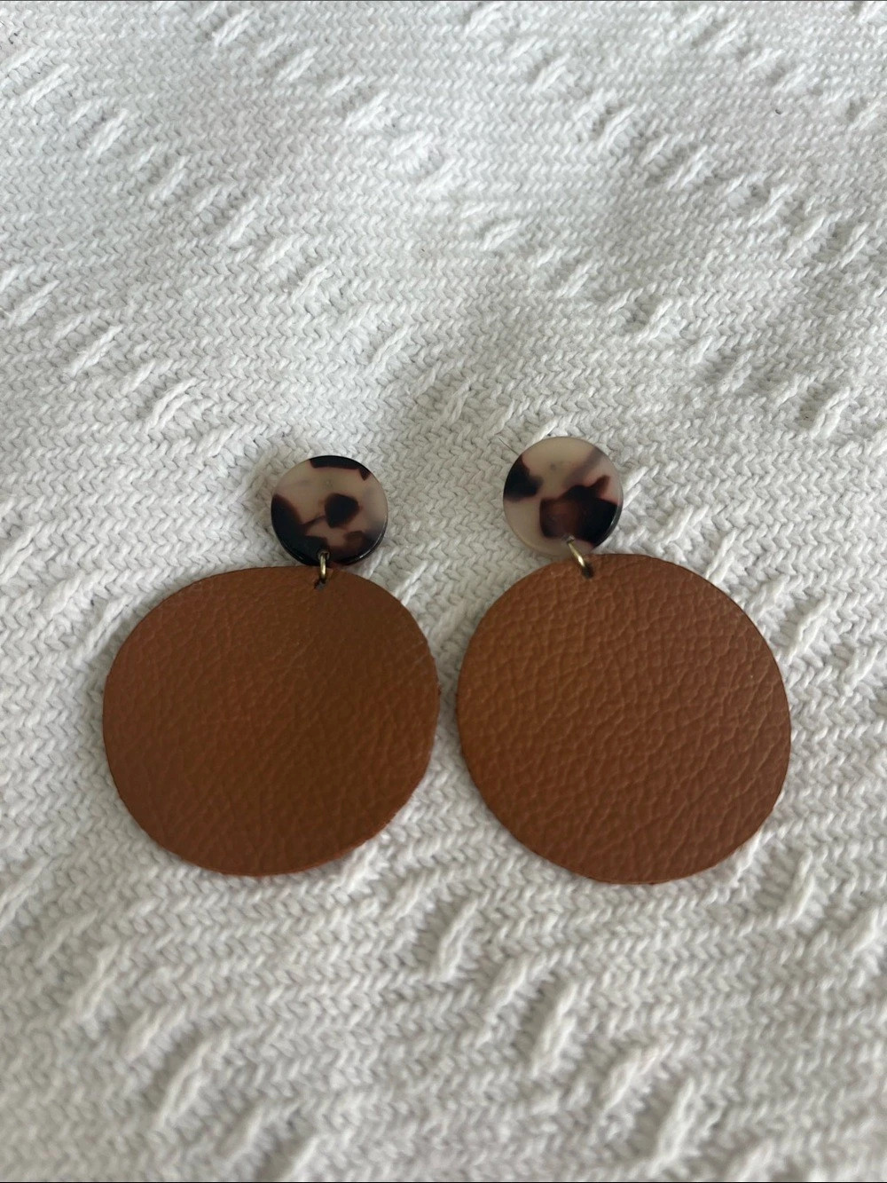 Tortoise Acetate & Leather earrings